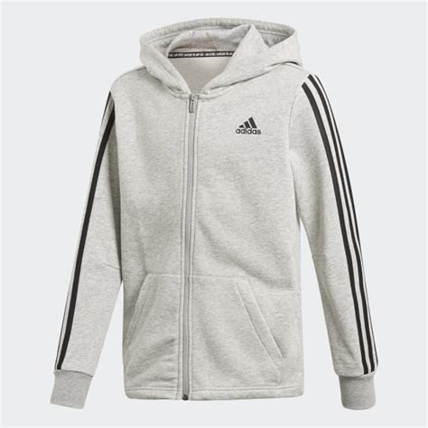 graue adidas jacke mit weiße streifen|Graue Jacken .